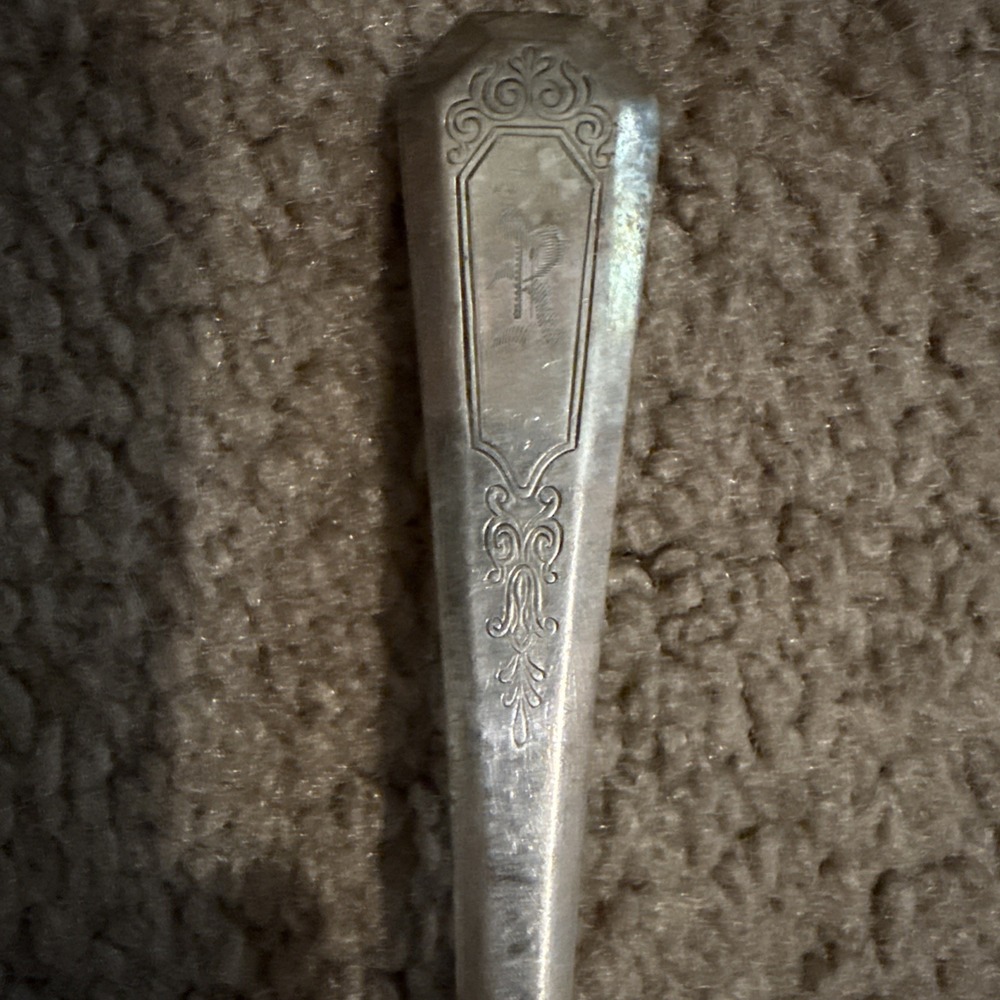 Vintage WM Roger And Son AA 1920 Monogrammed "R" Serving Spoon